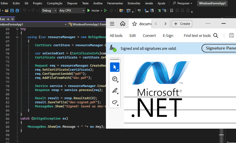 SDK de Assinatura Digital para .NET C# | Assine PDF com Validade Jurídica | BrSign